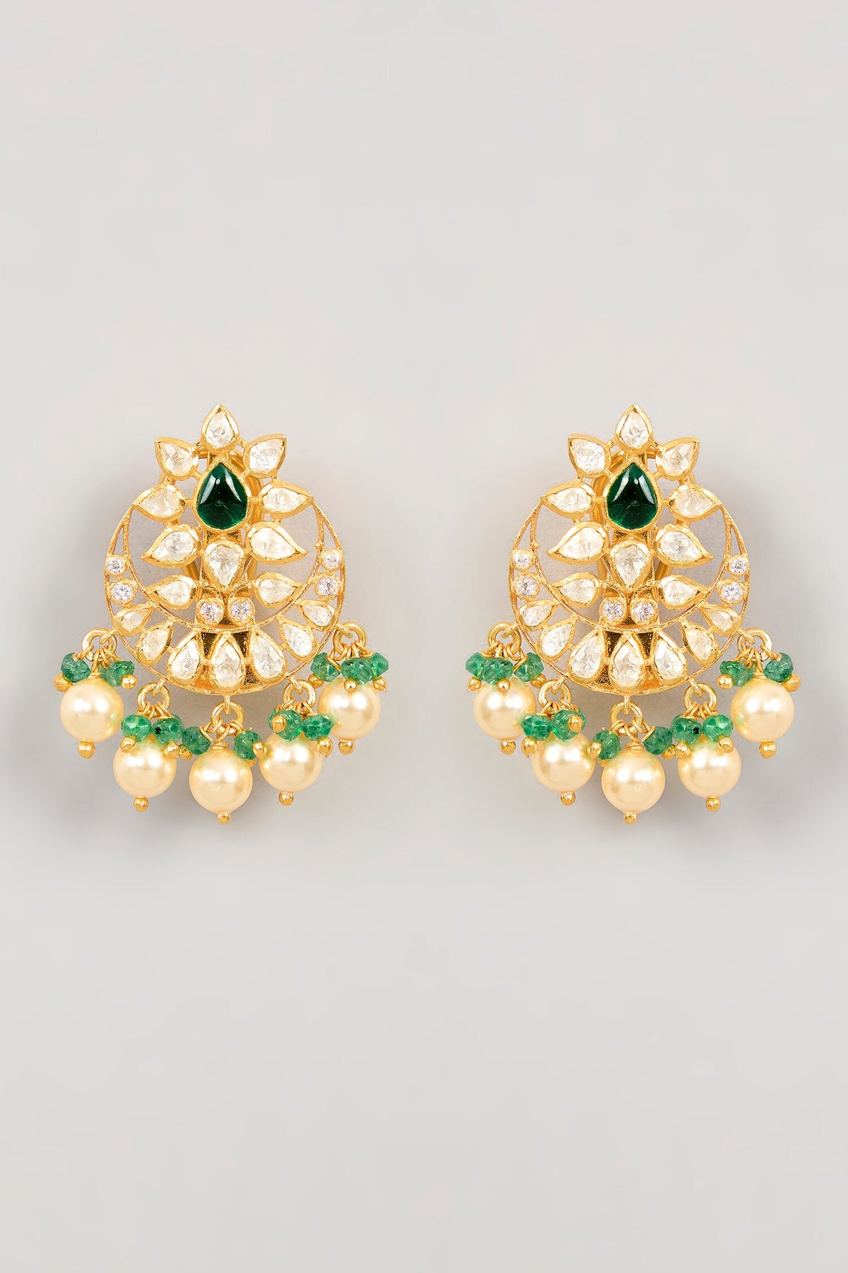 Gold Plated Moissanite Chandbalis 