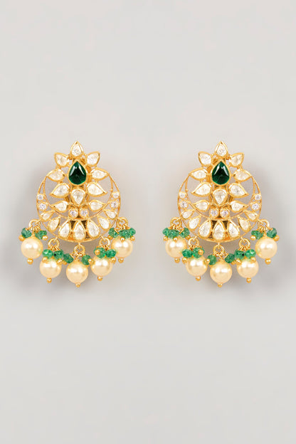 Gold Plated Moissanite Chandbalis 