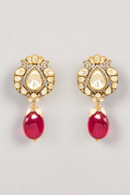Moissanite Polki Embellished Earrings 