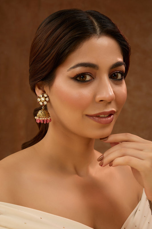 Katha Moissanite Polki Jhumkas 