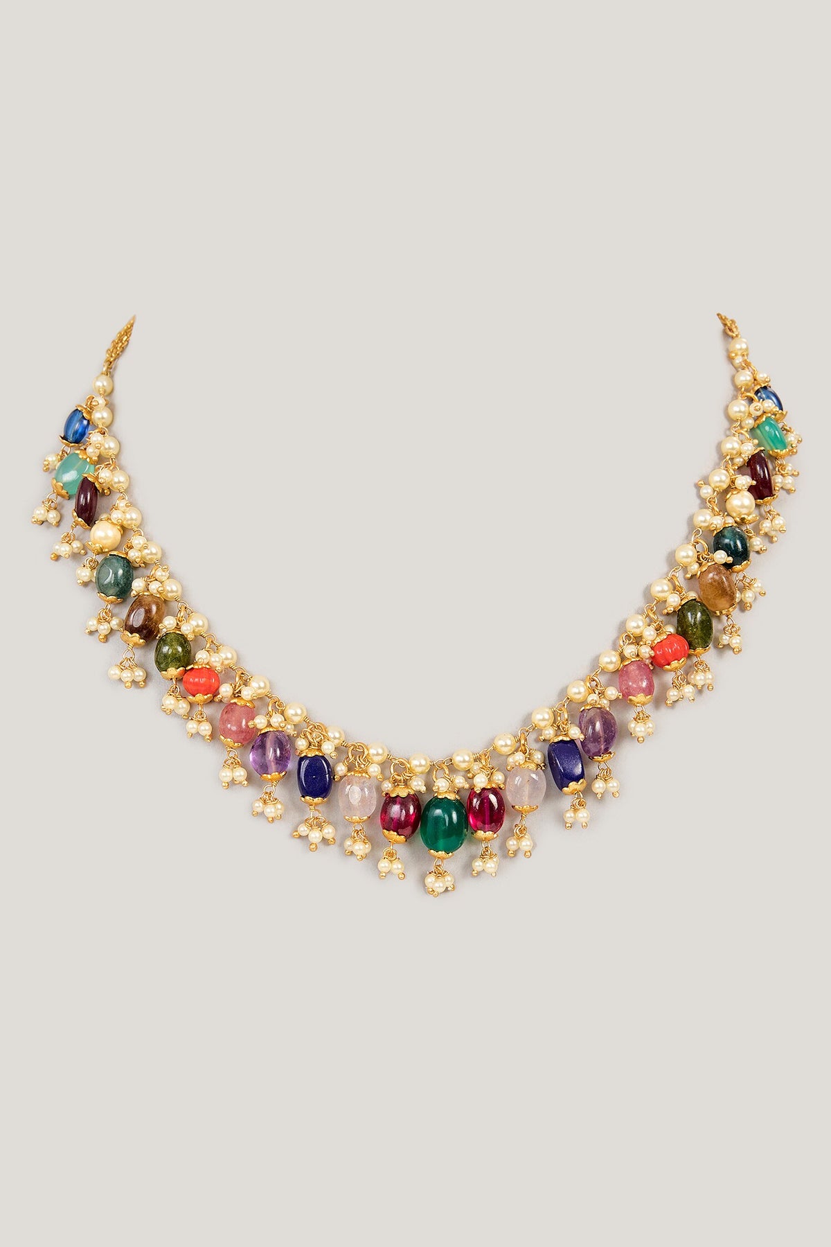 Navratan Stone Choker Necklace 