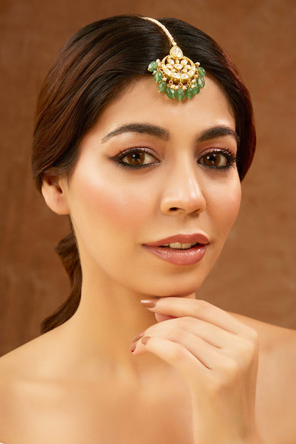 Moissanite Stone Embellished Maangtikka 