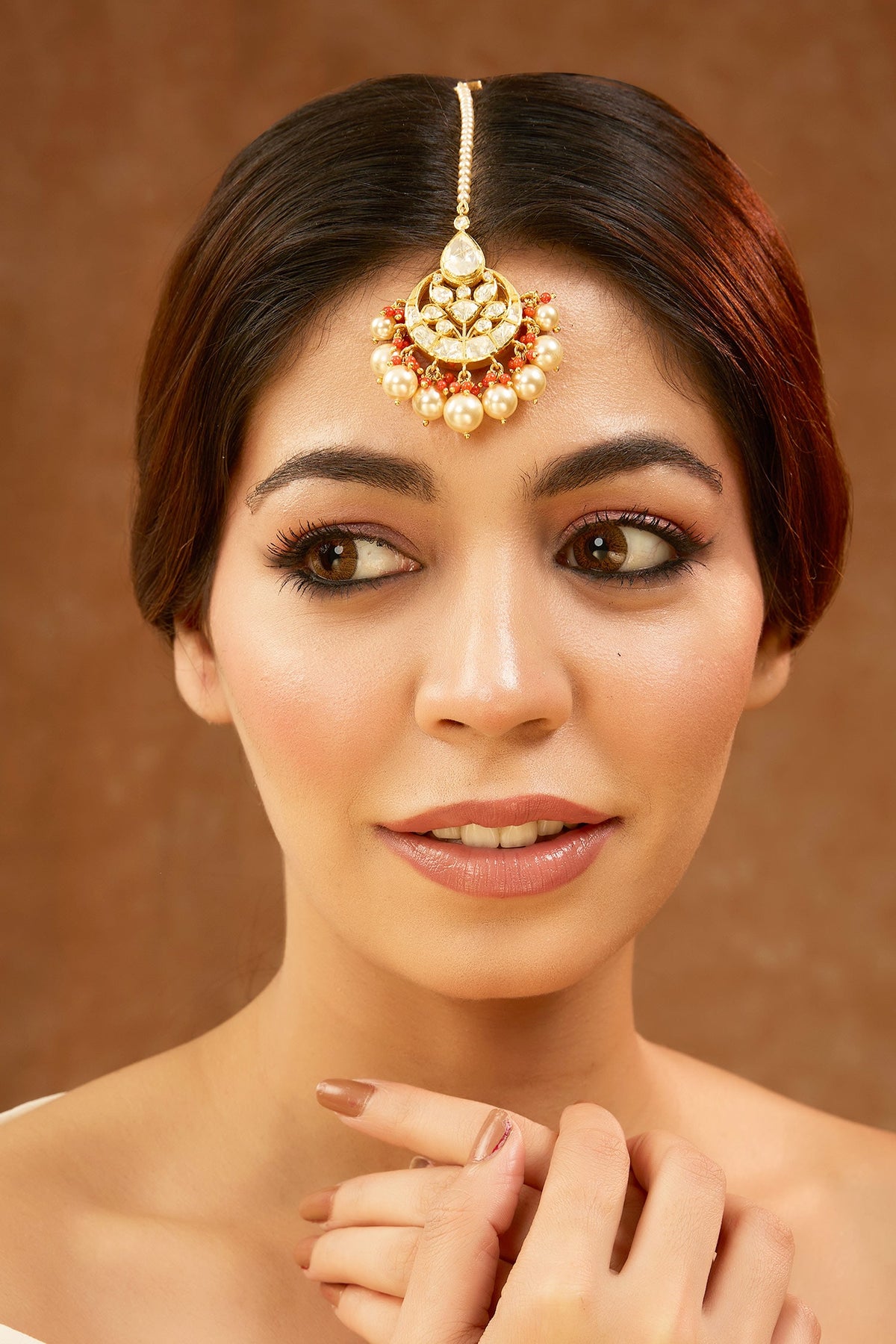 Moissanite Polki Embellished Maangtikka 