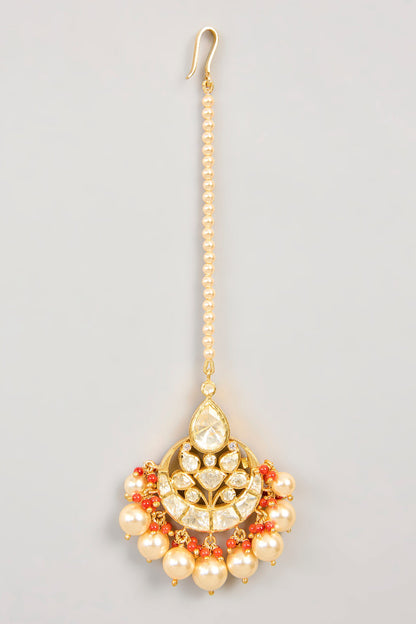 Moissanite Polki Embellished Maangtikka 