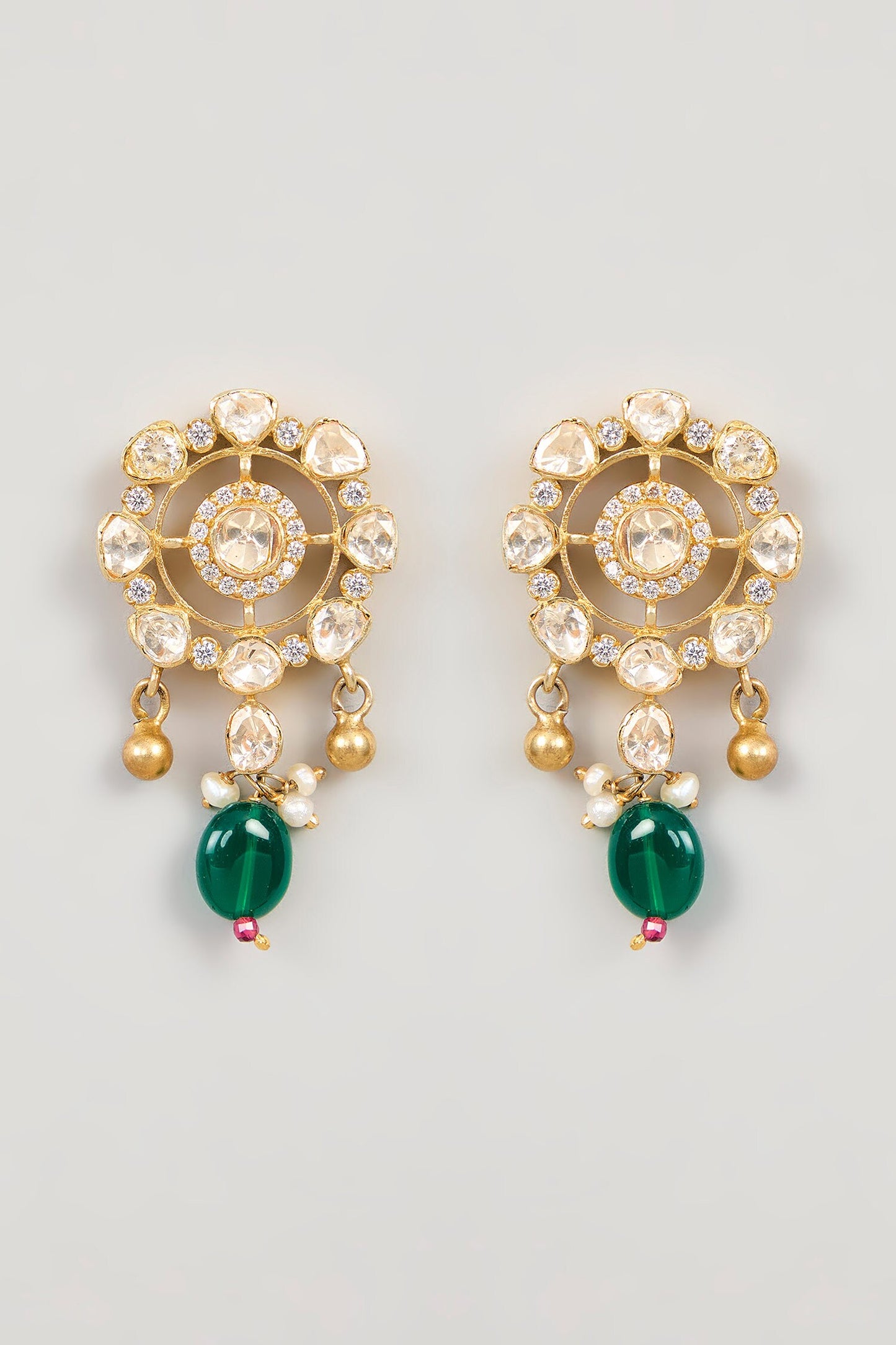 Moissanite Polki Designer Earrings 
