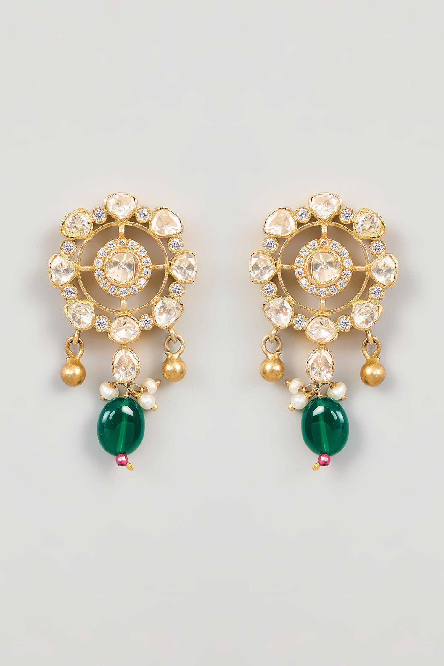 Moissanite Polki Designer Earrings 