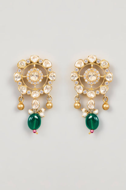 Moissanite Polki Designer Earrings 
