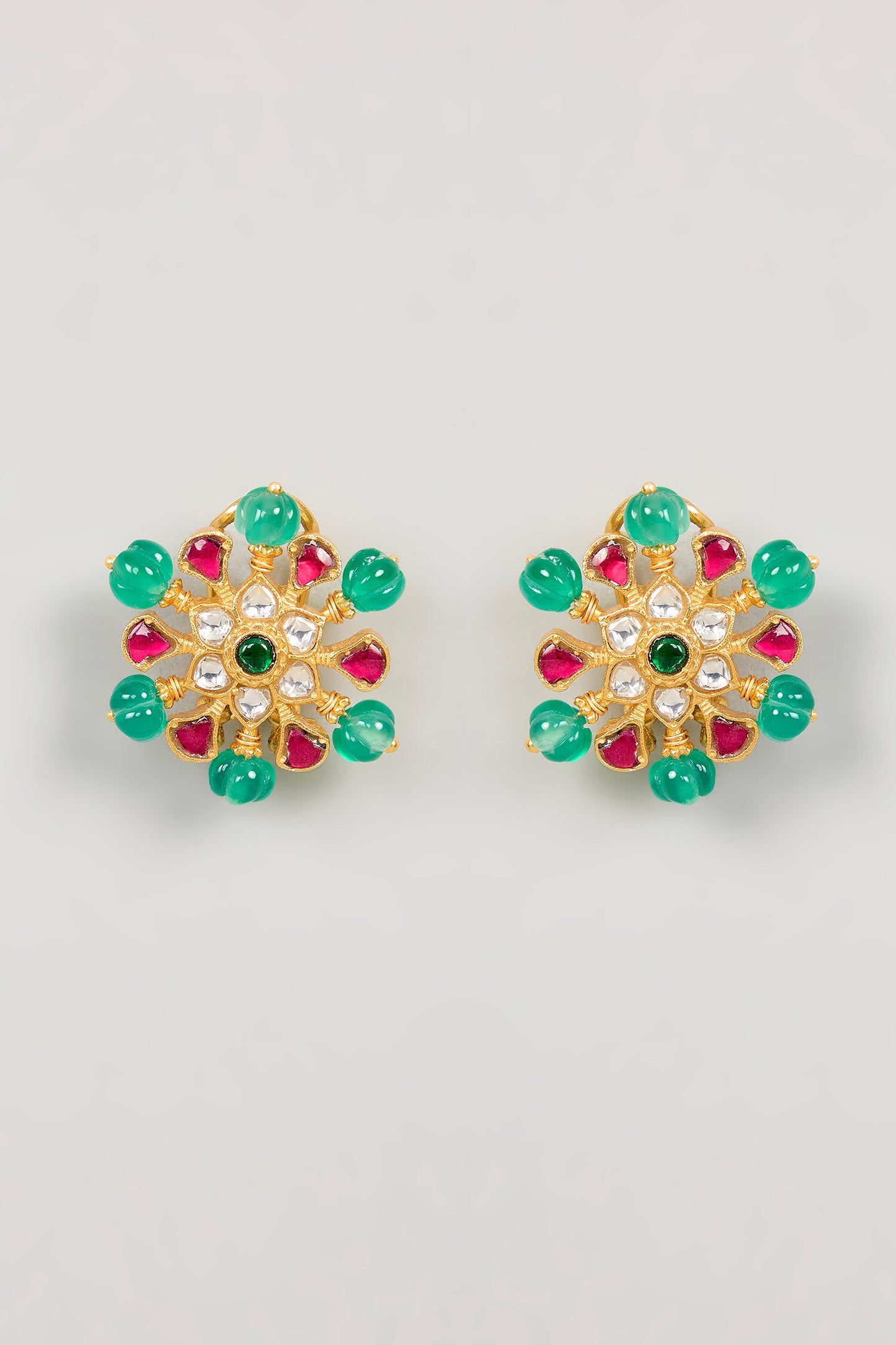 Kundan Stone Embellished Stud Earrings 