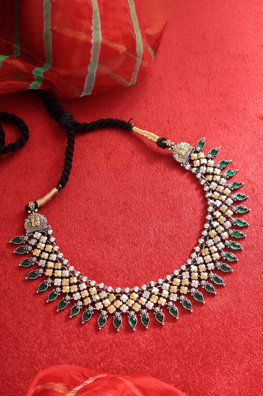 Floral Jaal Dual Tone Choker 
