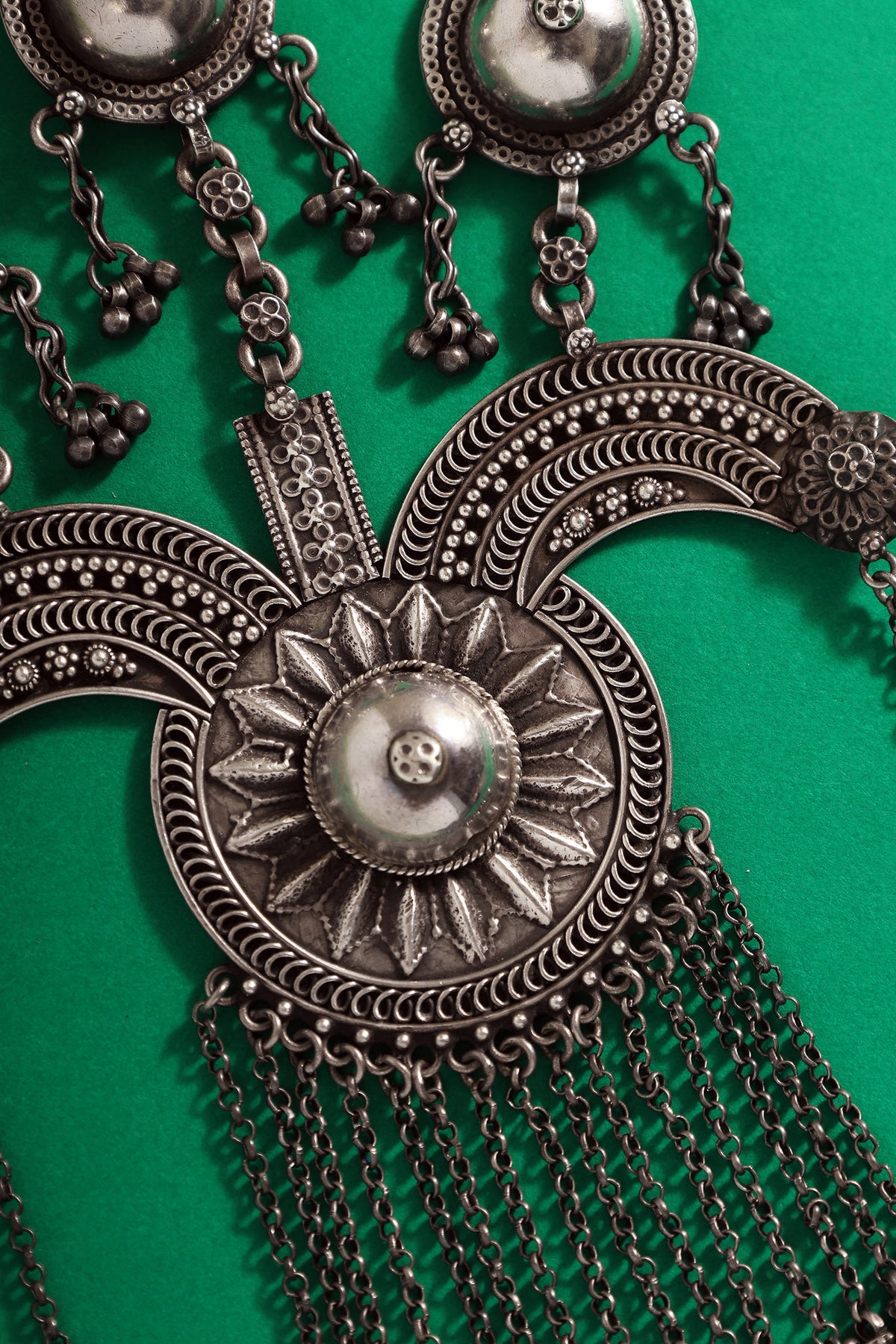 Silver Ghungroo Tribal Layered Necklace 