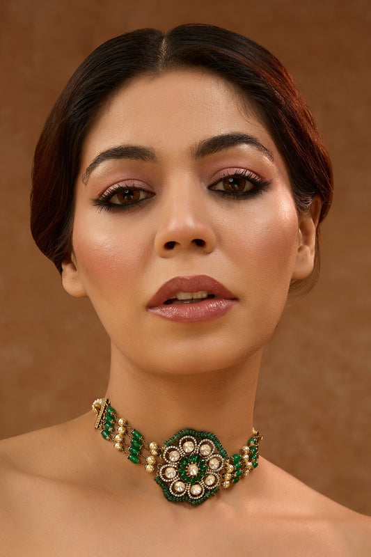 Moissanite Embellished Choker Necklace 