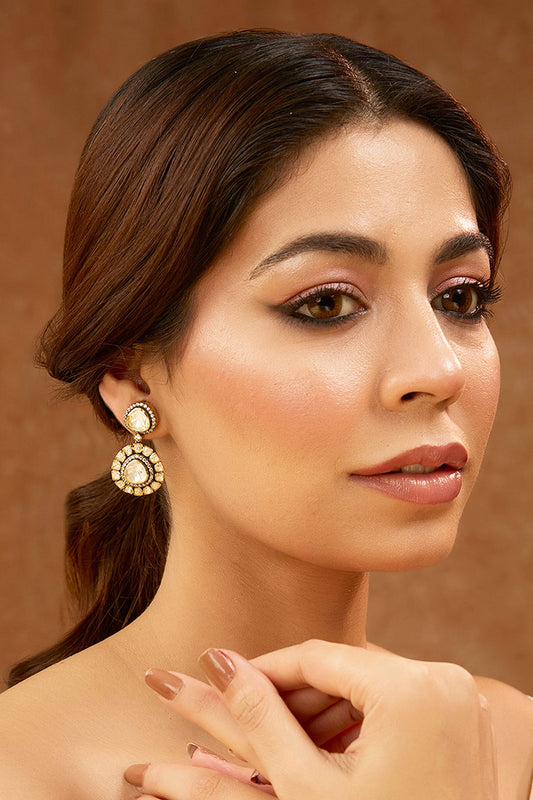 Victorian Moissanite Polki Studded Earrings 