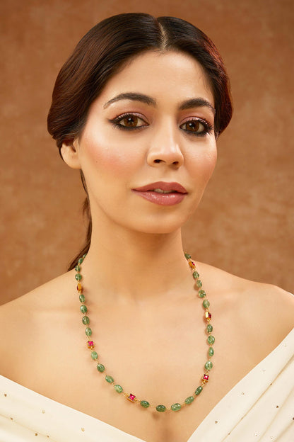Bead & Stone Embellished Necklace 