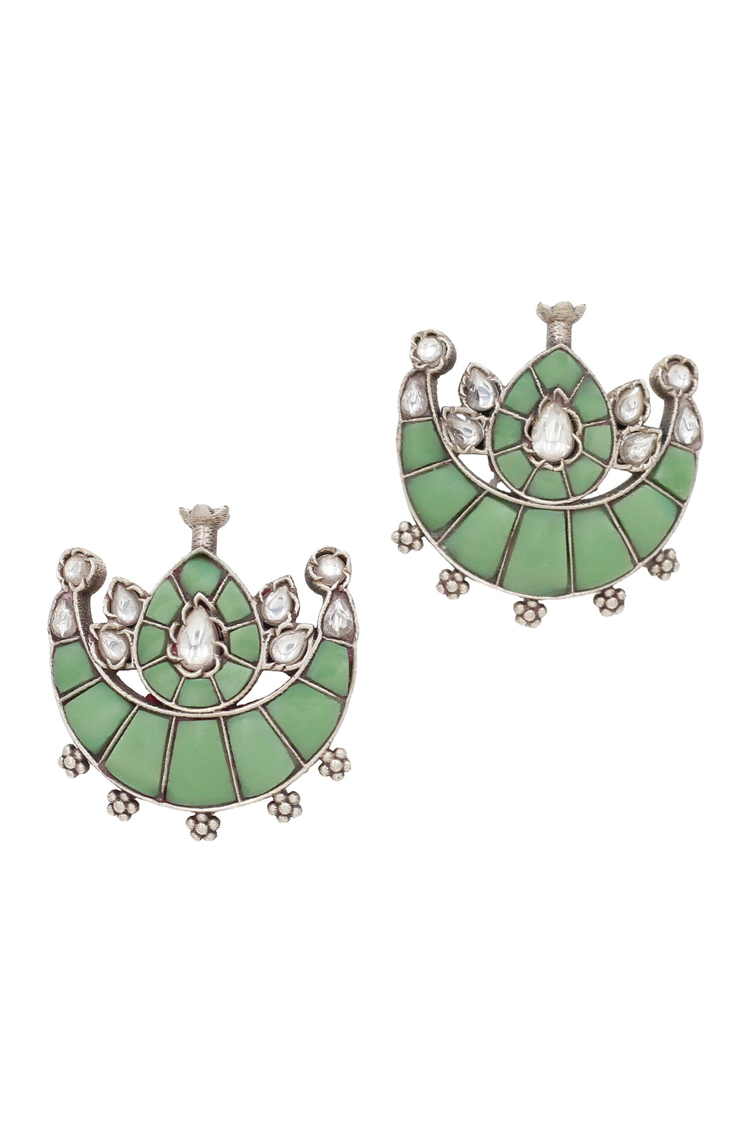 Green Hydro Stone Stud Earrings 