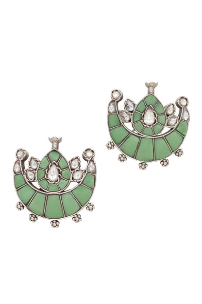 Green Hydro Stone Stud Earrings 