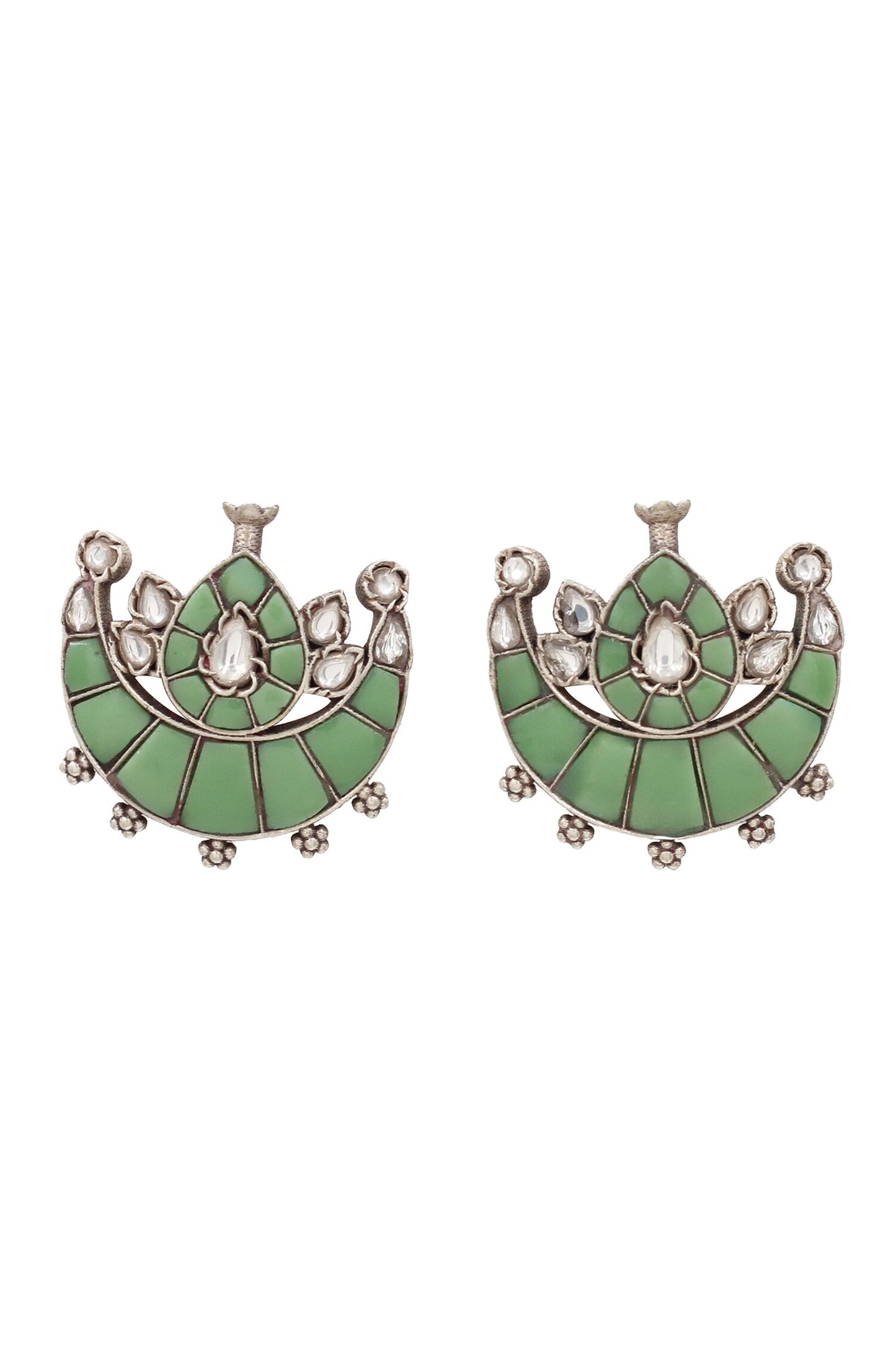 Green Hydro Stone Stud Earrings 