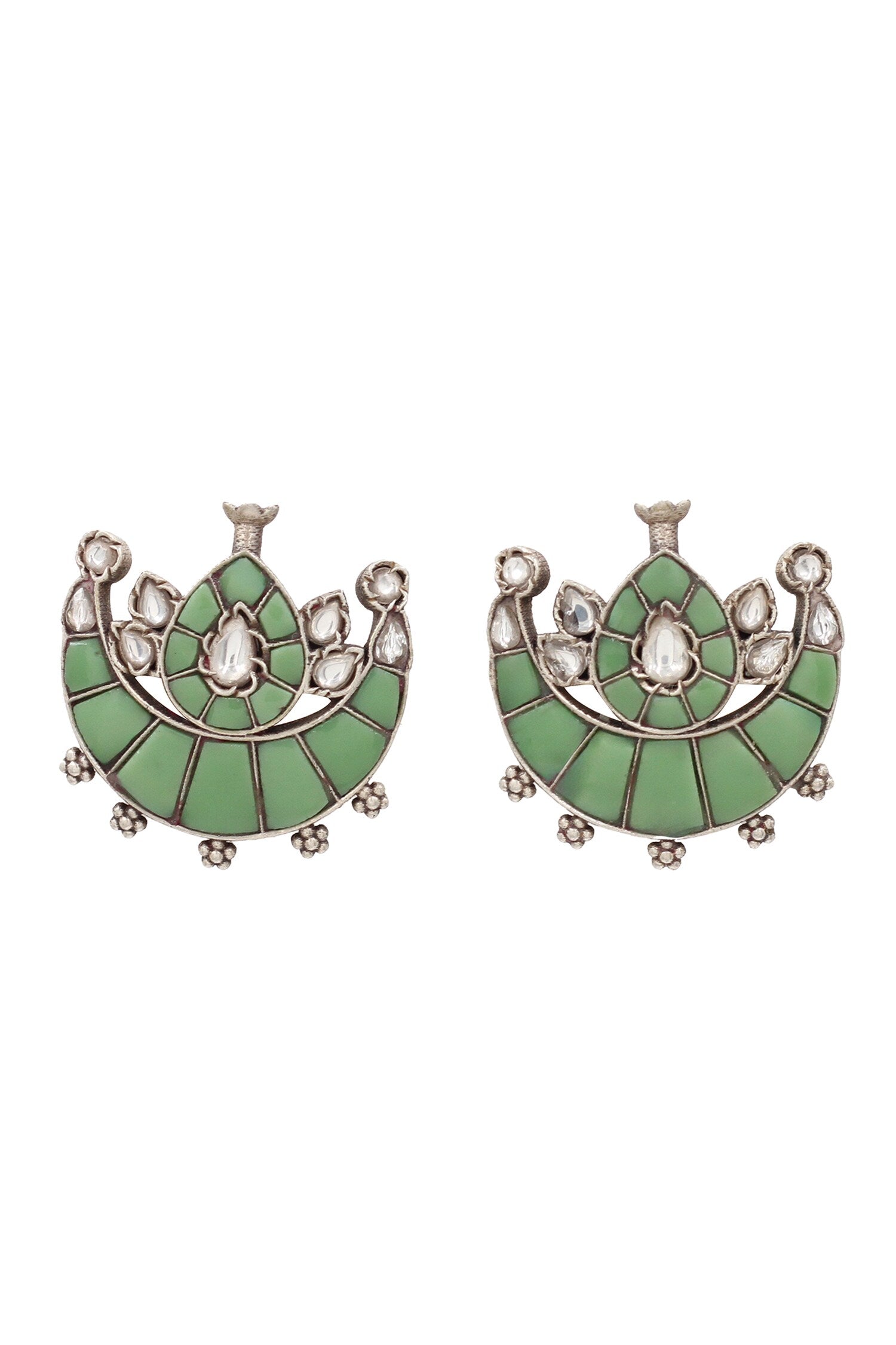 Green Hydro Stone Stud Earrings 