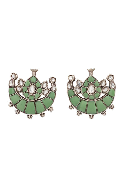 Green Hydro Stone Stud Earrings 