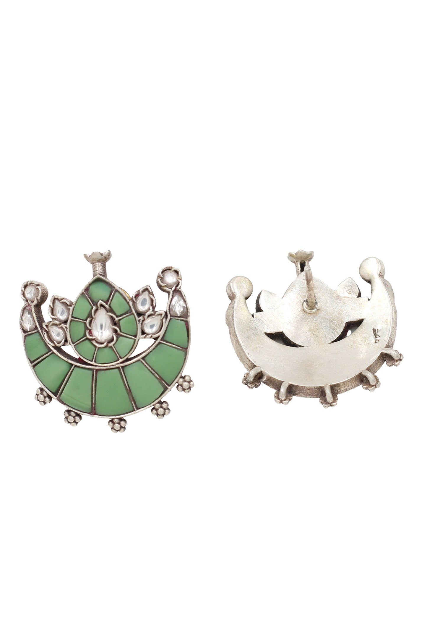 Green Hydro Stone Stud Earrings 