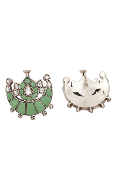 Green Hydro Stone Stud Earrings 