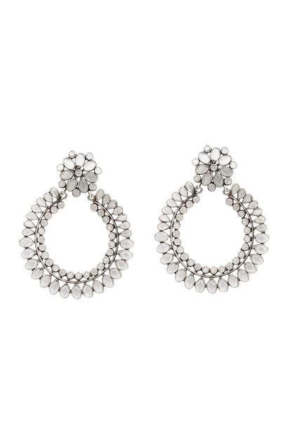 Silver Checker Stone Danglers 