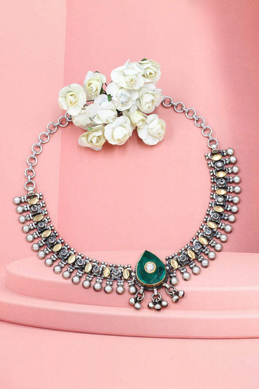 Green Hydro Stone Choker Necklace 