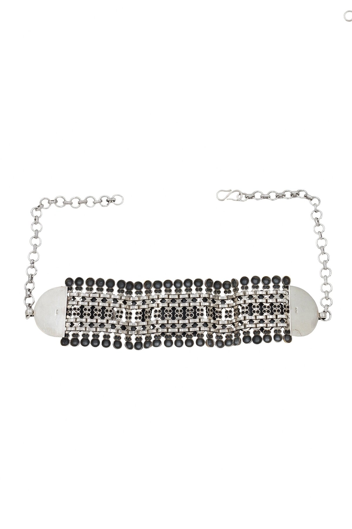 Studded Peacock Carved Choker 