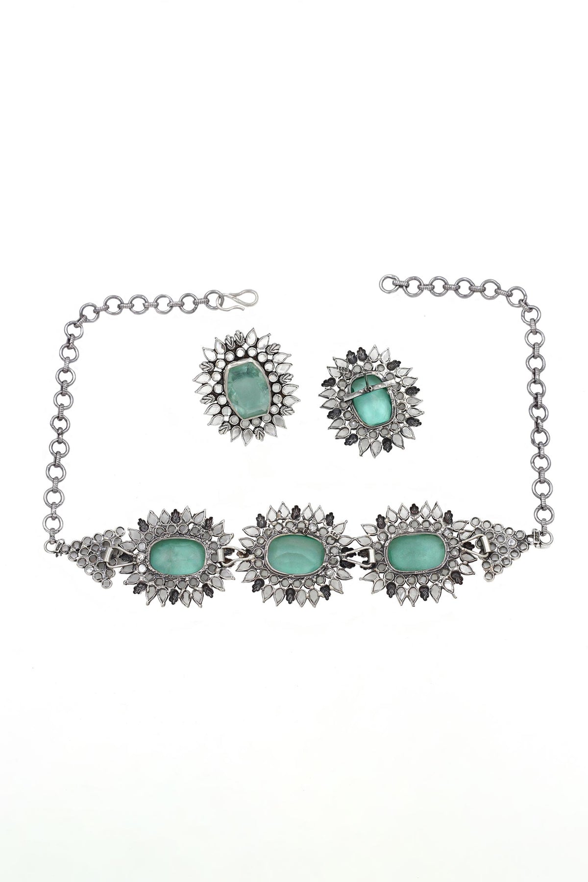 Checker Stone Necklace Set 