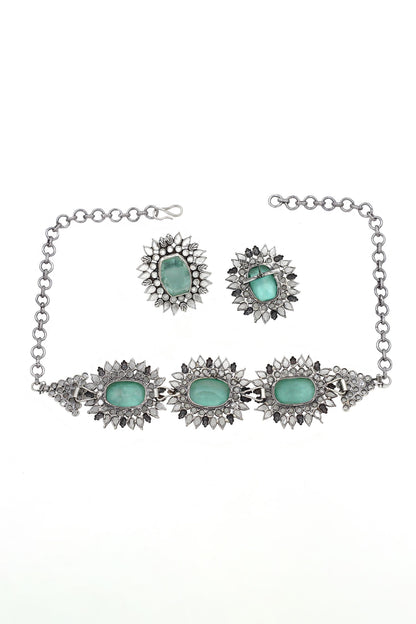 Checker Stone Necklace Set 