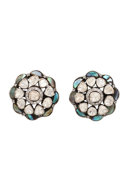 Multi Color Moissanite Blossom Studs 