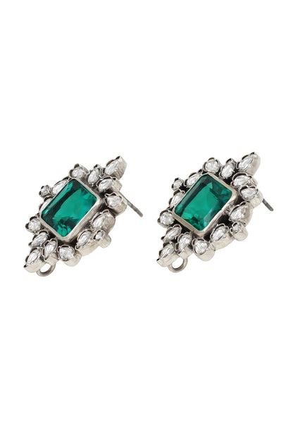 Kundan Embellished Crest Stud Earrings 