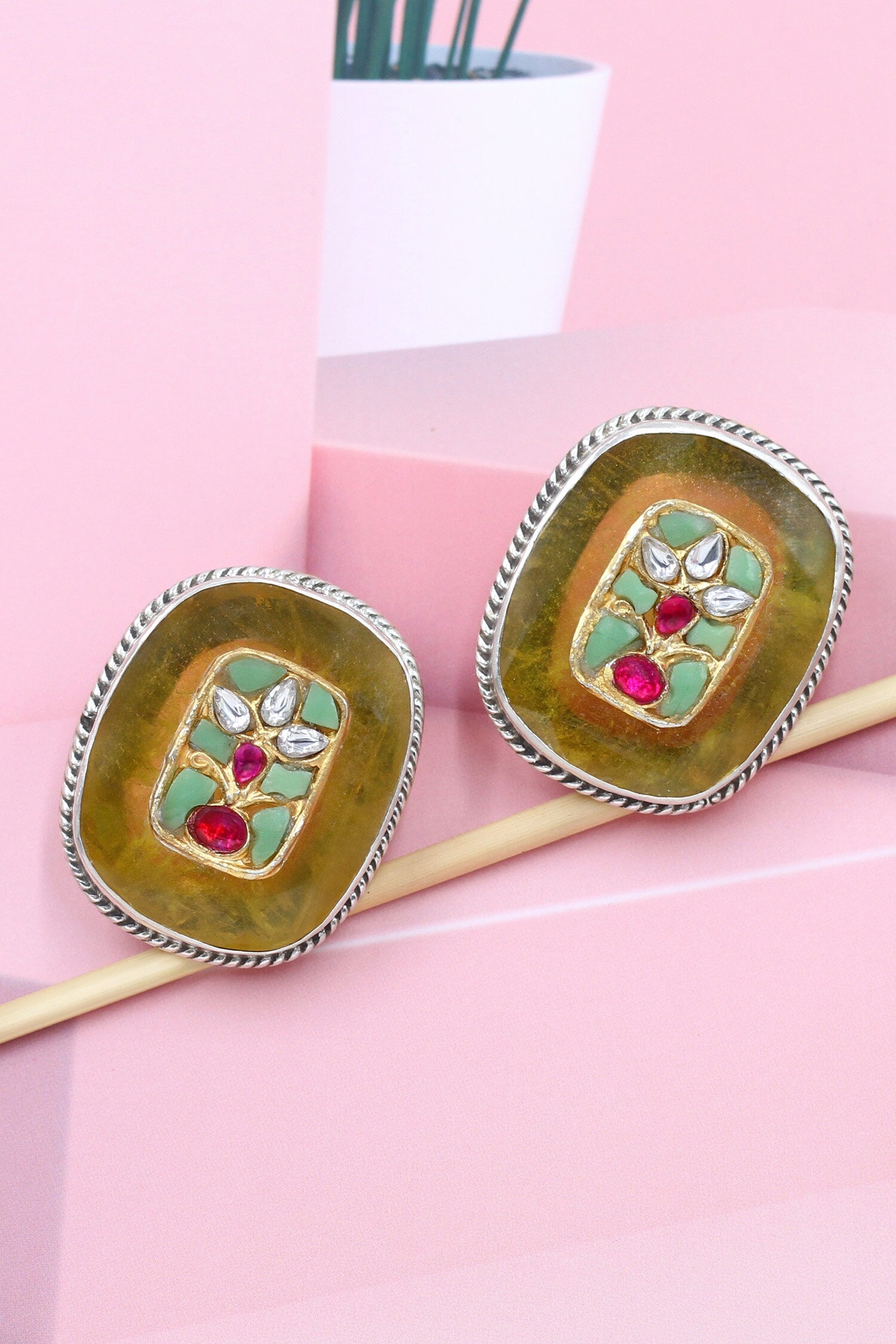Hydro Embellished Phool Stud Earrings 