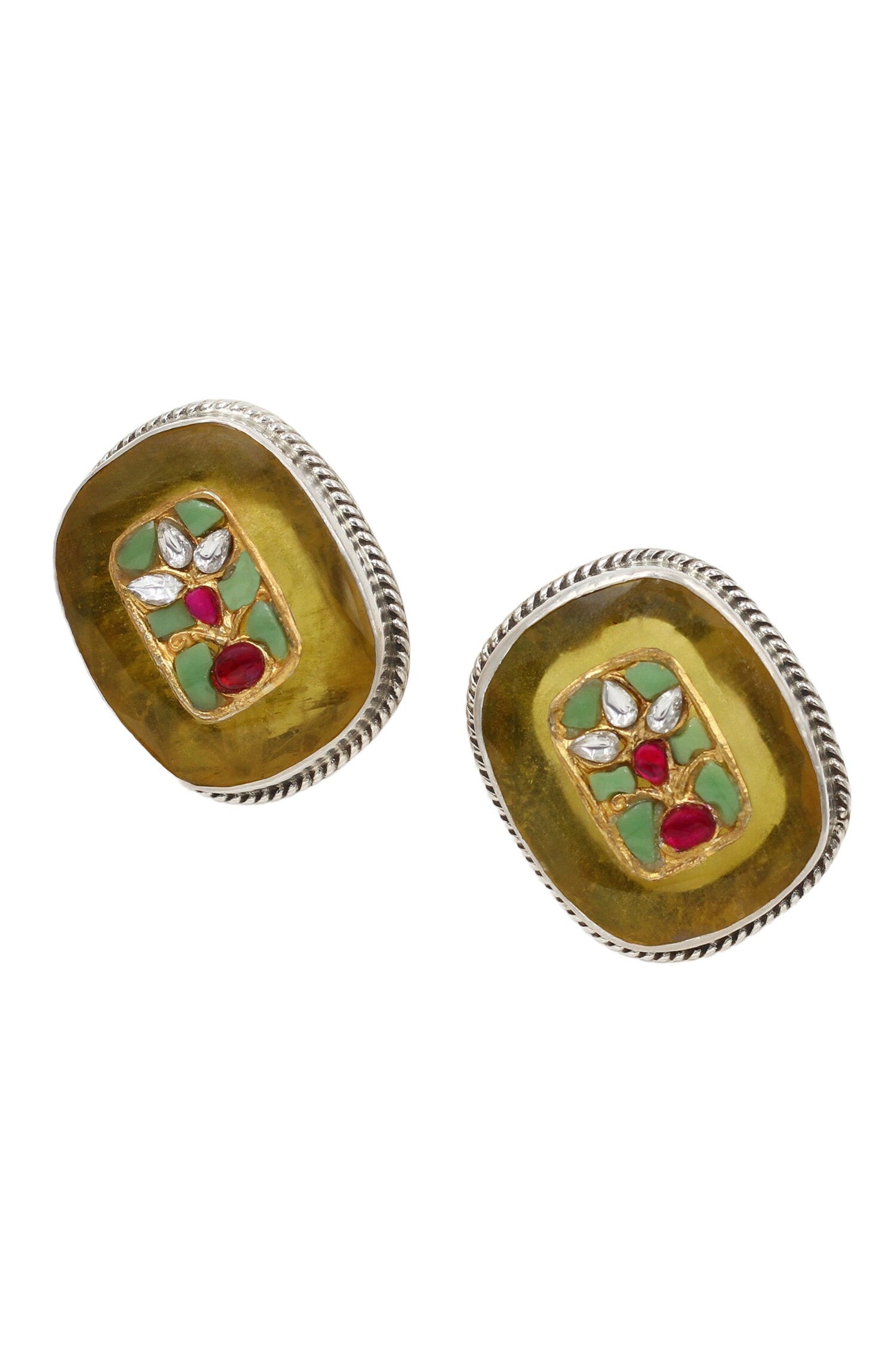 Hydro Embellished Phool Stud Earrings 