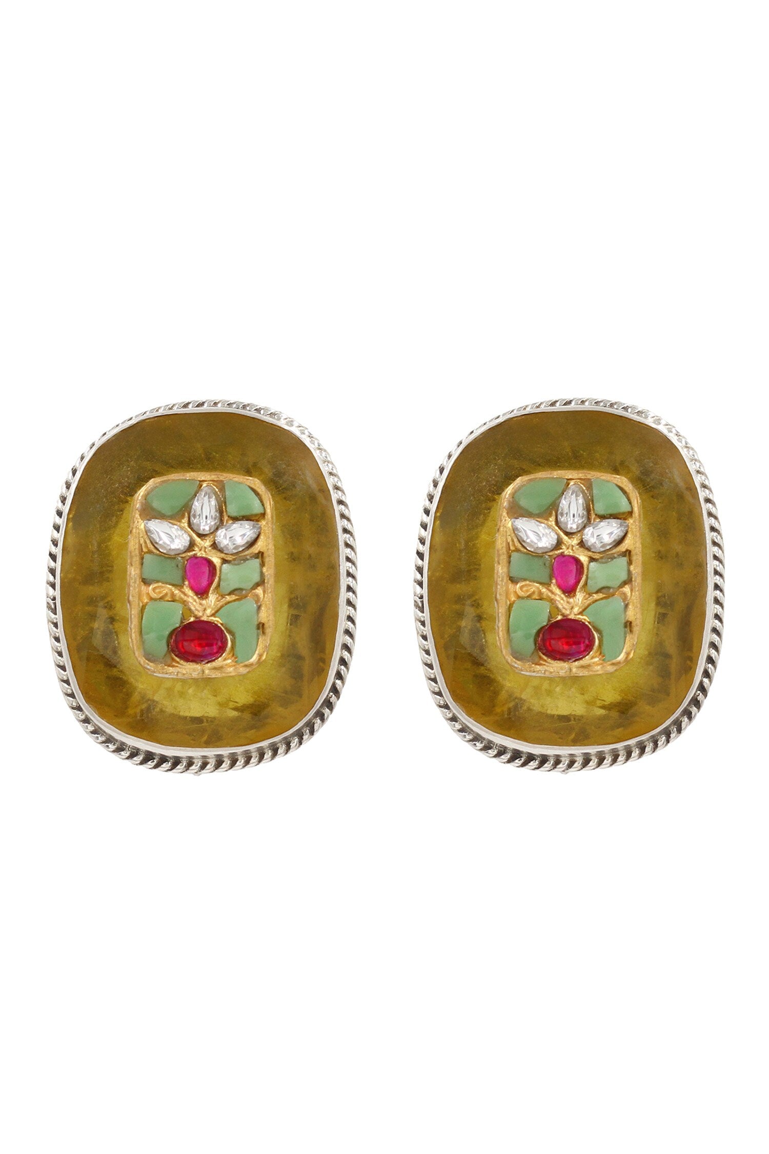 Hydro Embellished Phool Stud Earrings 