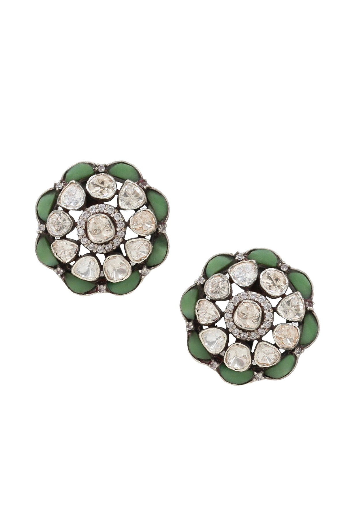 Flora Stud Earrings with Moissanite 