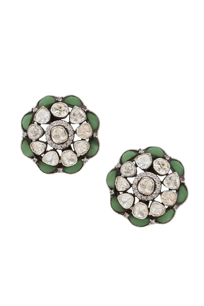 Flora Stud Earrings with Moissanite 
