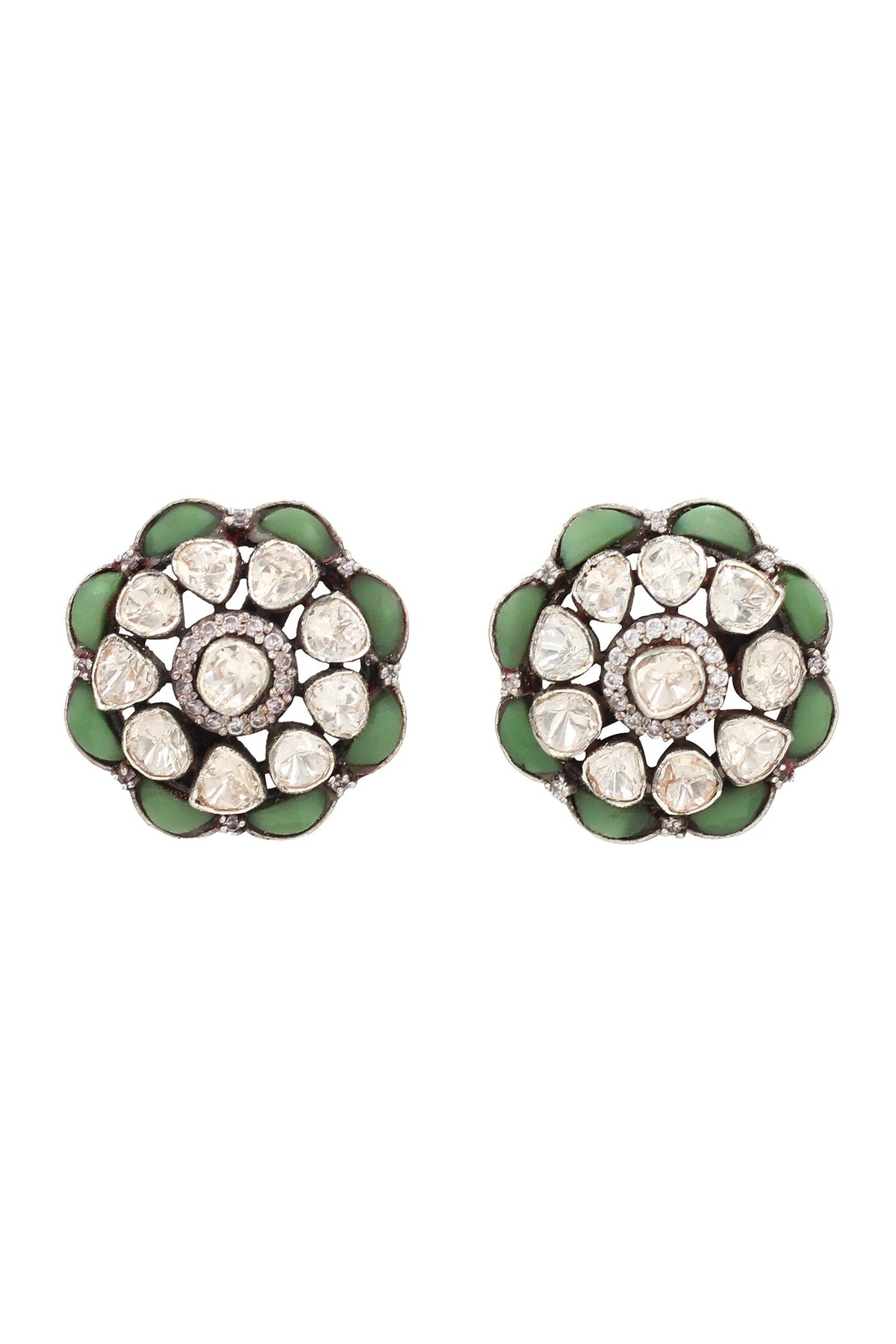 Flora Stud Earrings with Moissanite 