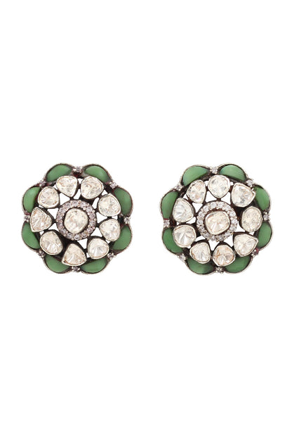Flora Stud Earrings with Moissanite 