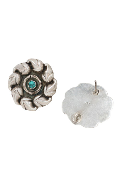 Turquoise Stone Bloom Swerve Studs 