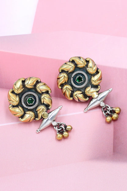 Gold & Silver Bloom Spike Earrings 