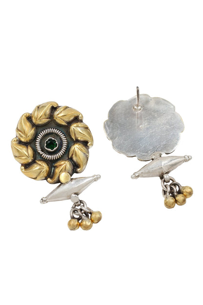 Gold & Silver Bloom Spike Earrings 