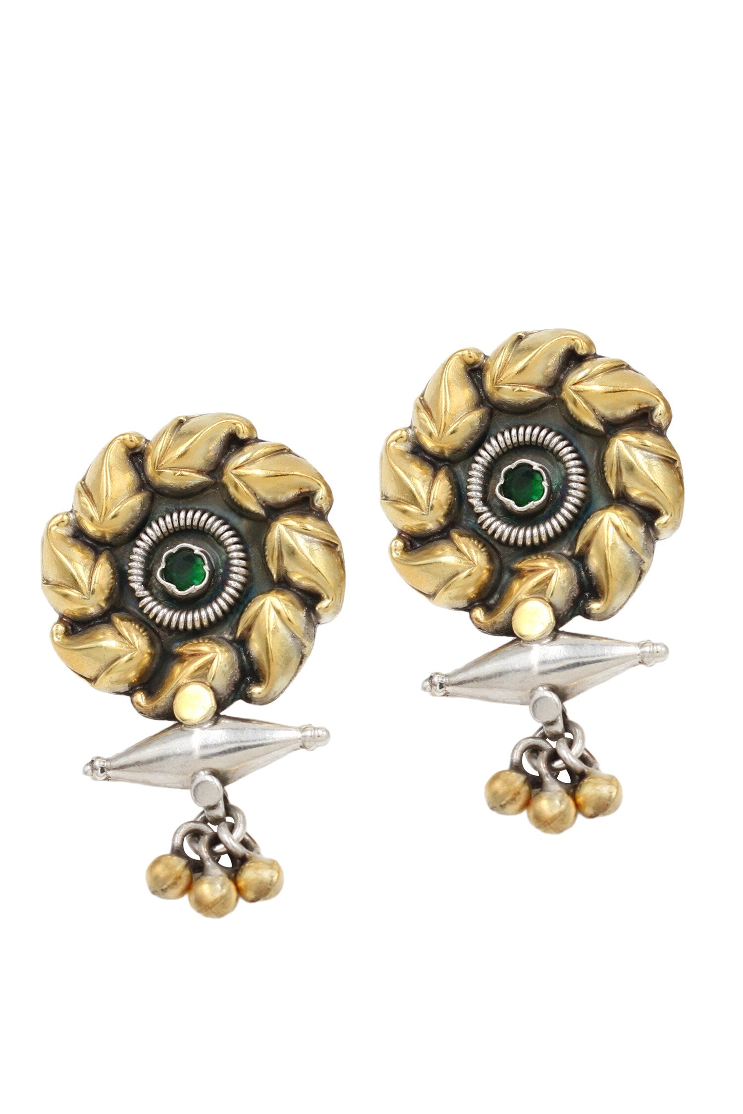 Gold & Silver Bloom Spike Earrings 