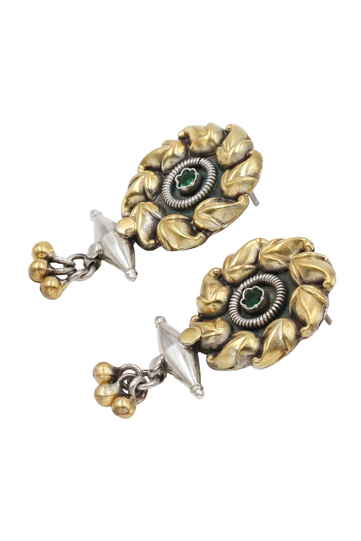 Gold & Silver Bloom Spike Earrings 