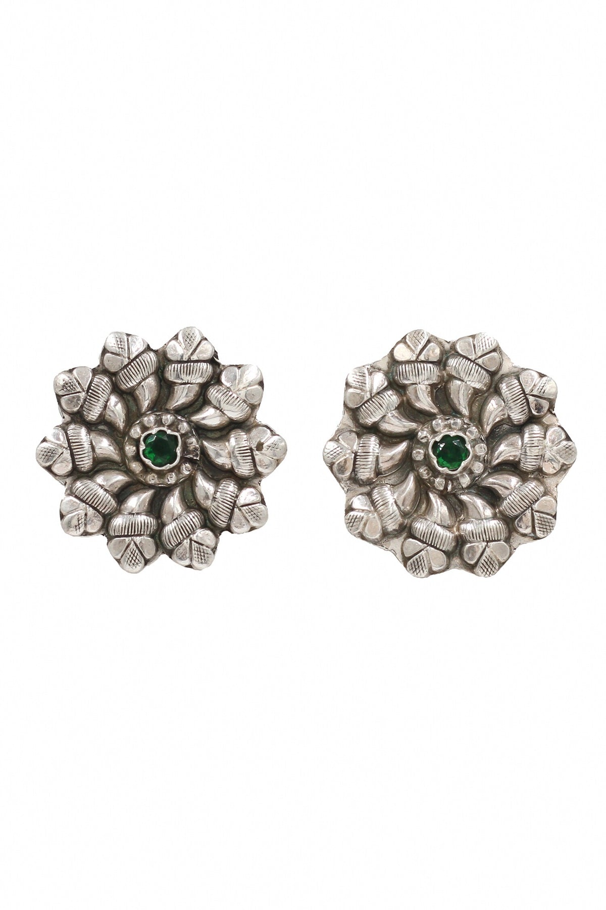 Floral Hydro Embellished Stud Earrings 