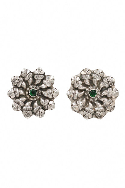 Floral Hydro Embellished Stud Earrings 