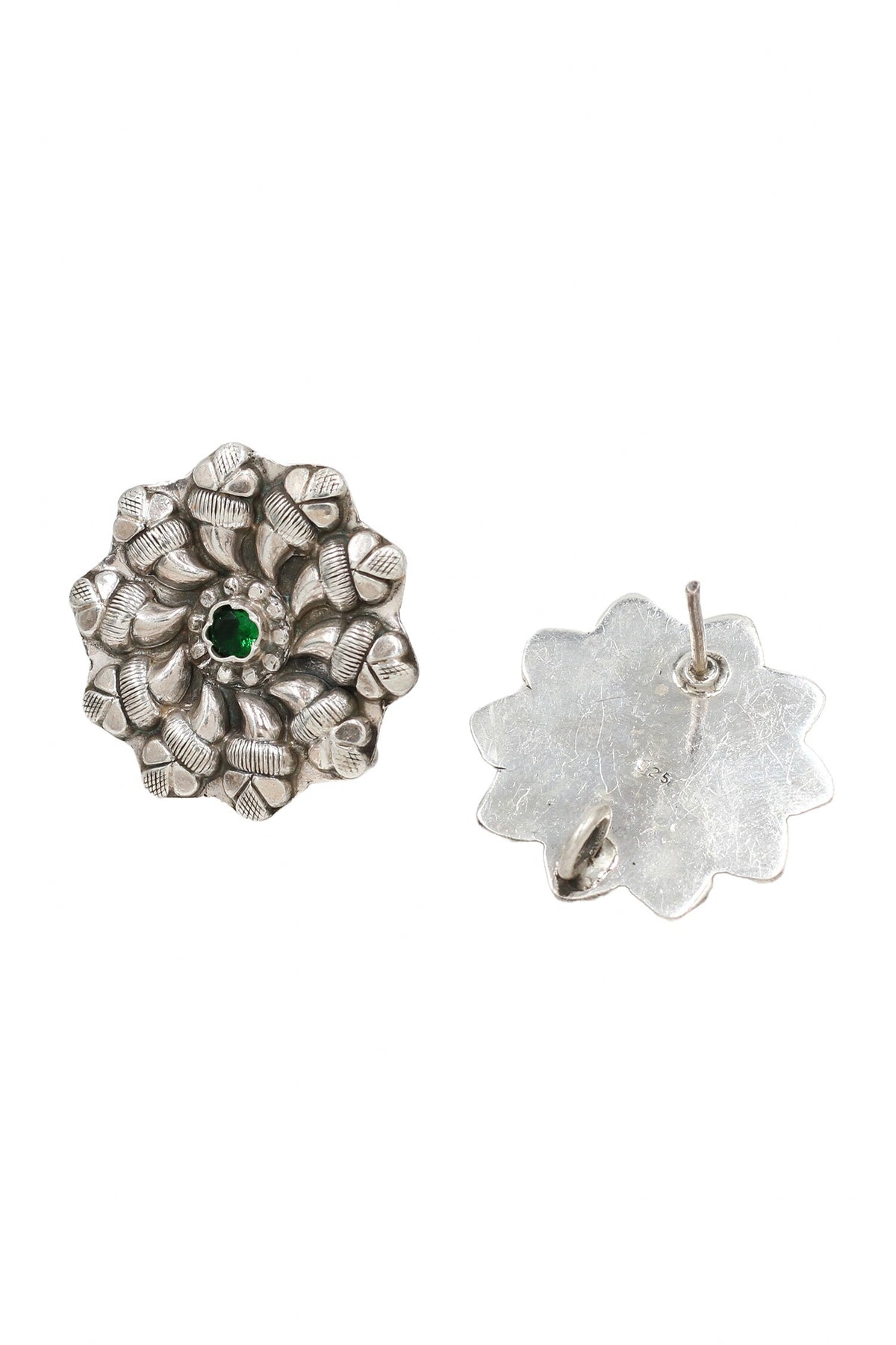 Floral Hydro Embellished Stud Earrings 
