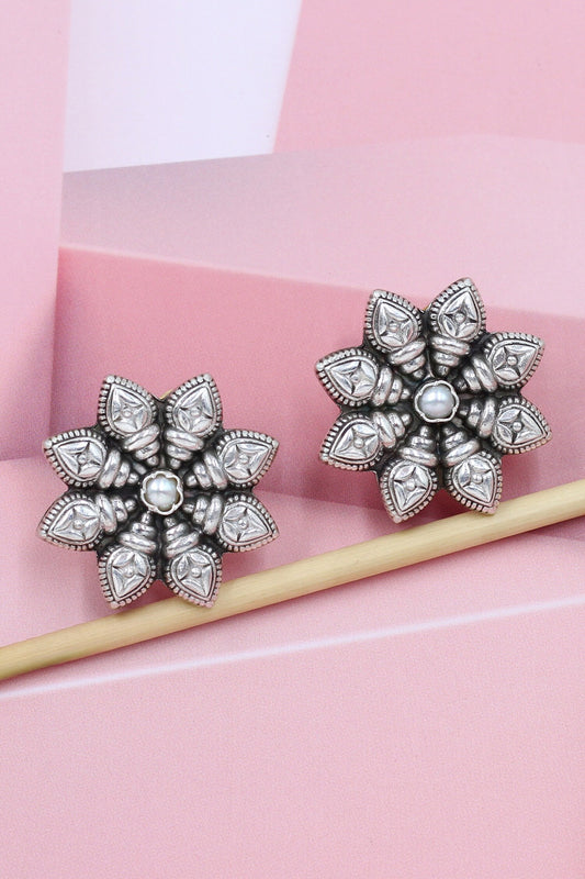 Floret Studs with Carved Details 