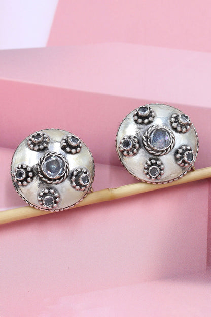 Silver Hydro Boho Bloom Studs 