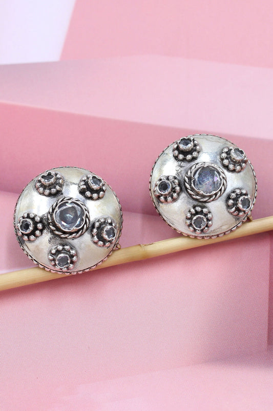 Silver Hydro Boho Bloom Studs 