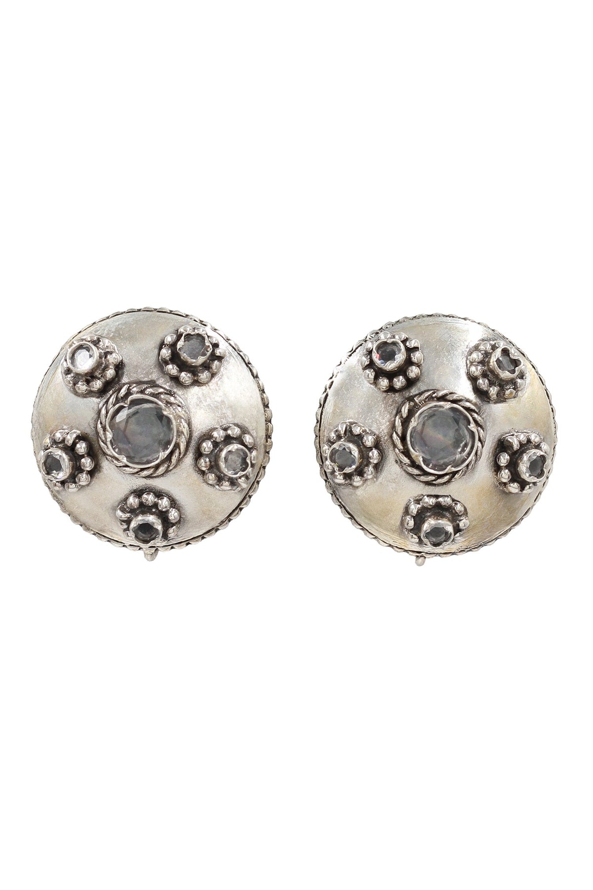 Silver Hydro Boho Bloom Studs 